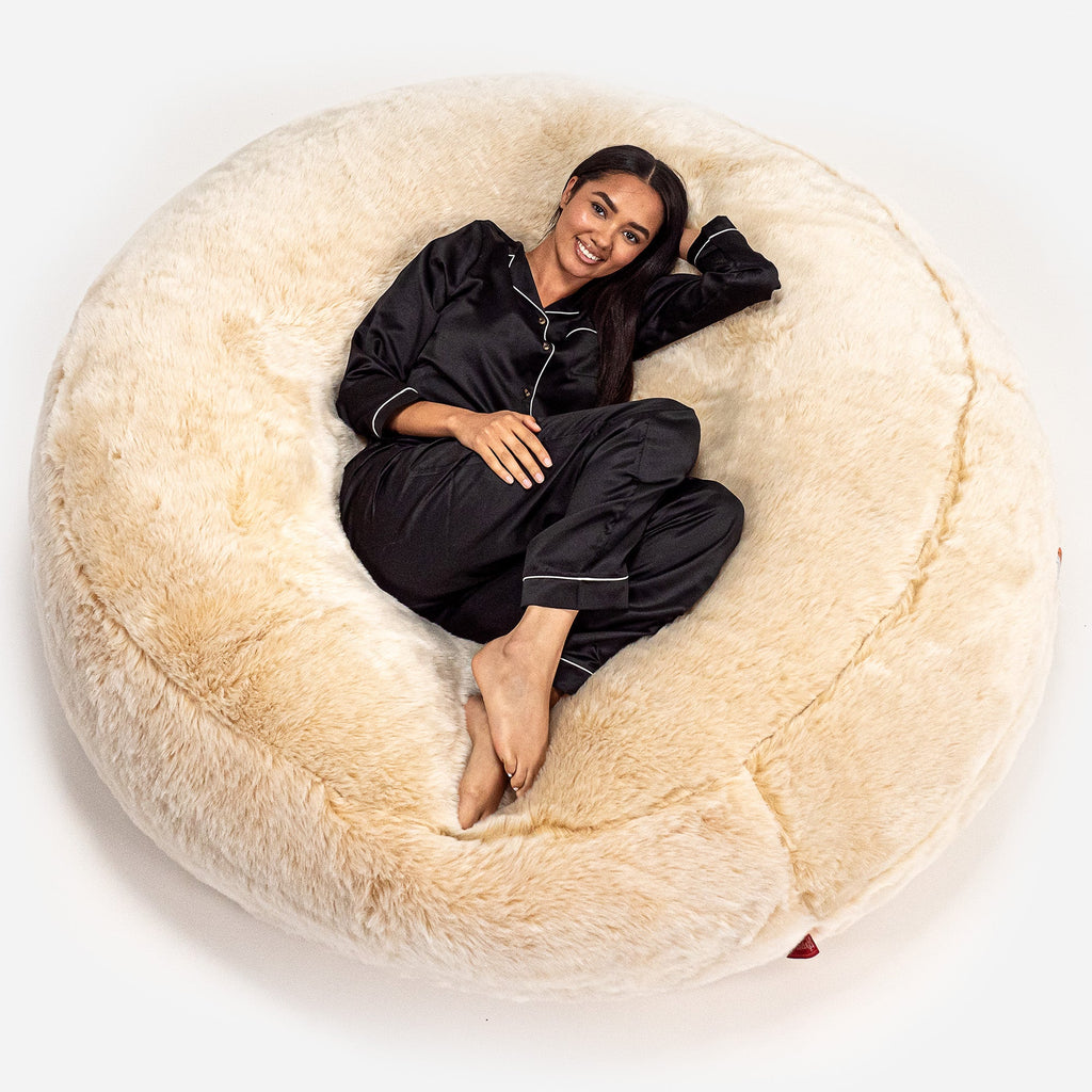 Saccosekk Sofa 'Mega-Mammut' - Fuskepels Hvit 01