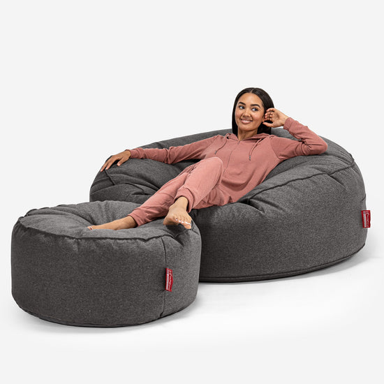 Saccosekk Sofa 'Mega-Mammut' - Interalli Ull Grå 02