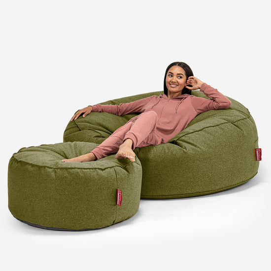 Saccosekk Sofa 'Mega-Mammut' - Interalli Ull Lime 02