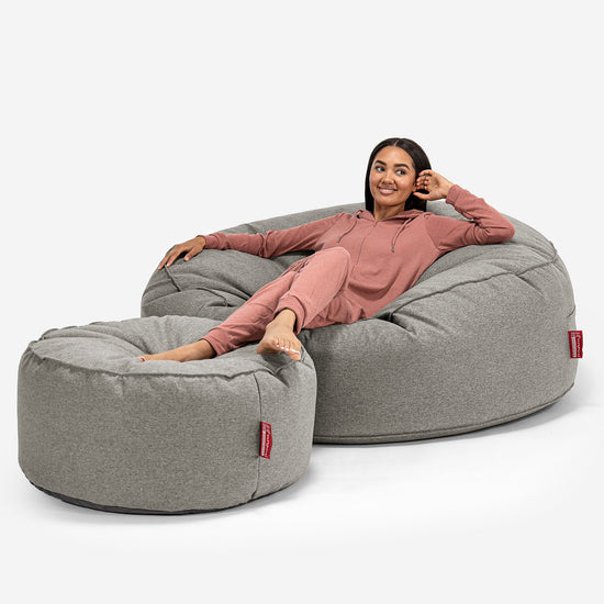 Saccosekk Sofa 'Mega-Mammut' - Interalli Ull Sølv 02
