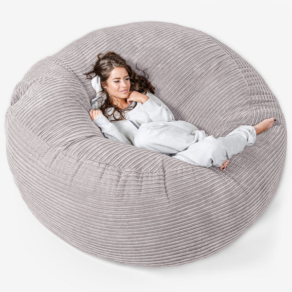Saccosekk Sofa 'Mega-Mammut' - Klassisk Cord Aluminium Sølv 01