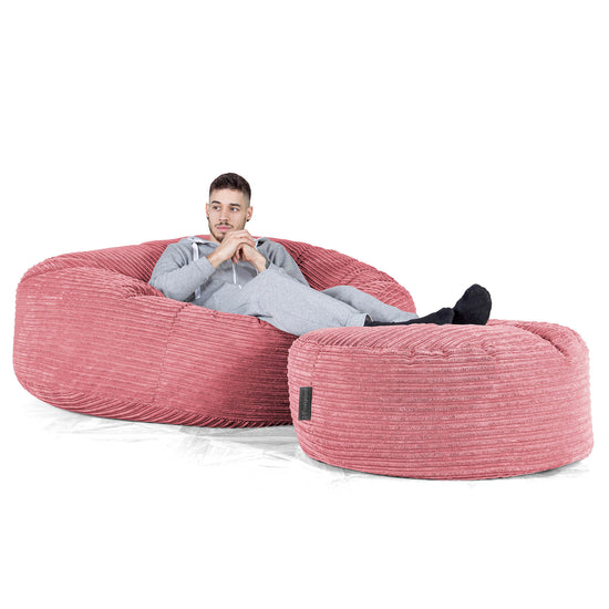 Saccosekk Sofa 'Mega-Mammut' - Kordfløyel Korall 02