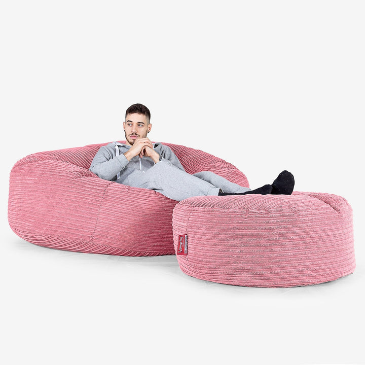 Saccosekk Sofa 'Mega-Mammut' - Kordfløyel Korall 02