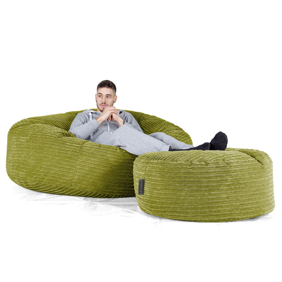 Saccosekk Sofa 'Mega-Mammut' - Kordfløyel Lime 02