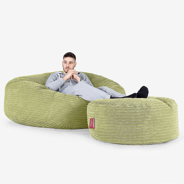 Saccosekk Sofa 'Mega-Mammut' - Kordfløyel Lime 02