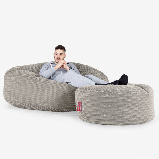 Saccosekk Sofa 'Mega-Mammut' - Kordfløyel Mink 02