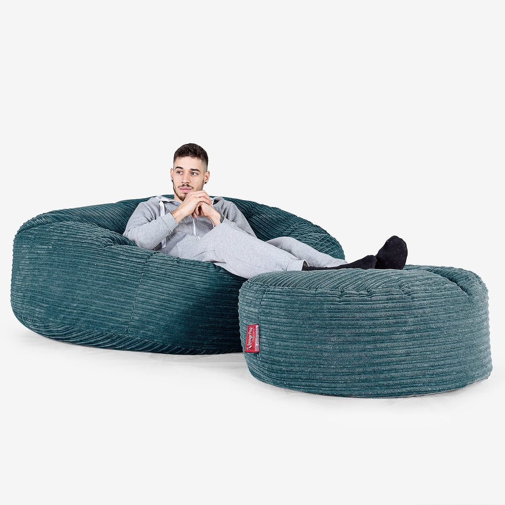 Saccosekk Sofa 'Mega-Mammut' - Klassisk Cord Mørketurkis 02