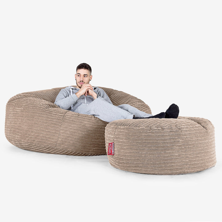 Saccosekk Sofa 'Mega-Mammut' - Kordfløyel Sand 02