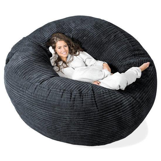 Saccosekk Sofa 'Mega-Mammut' - Kordfløyel Svart 01