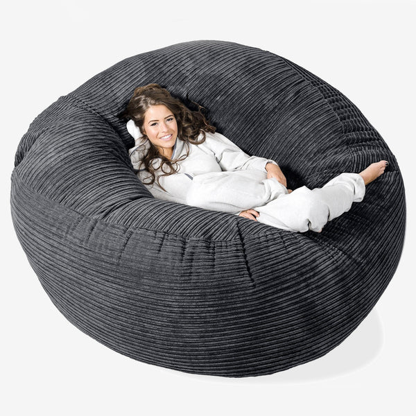 Saccosekk Sofa 'Mega-Mammut' - Klassisk Cord Svart 01
