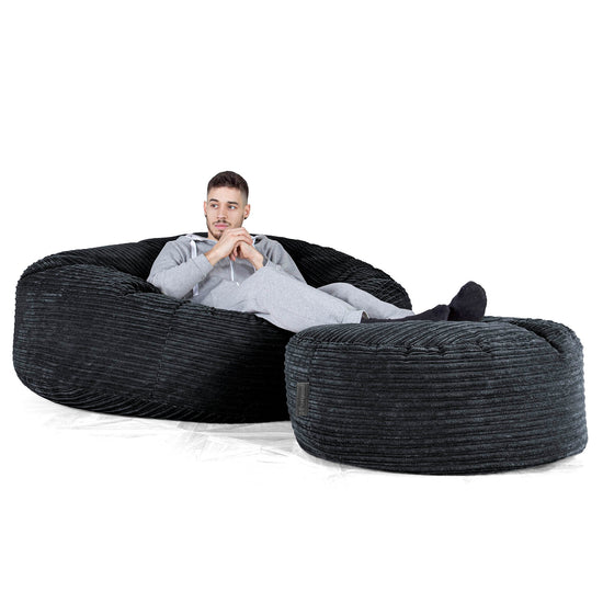 Saccosekk Sofa 'Mega-Mammut' - Kordfløyel Svart 02