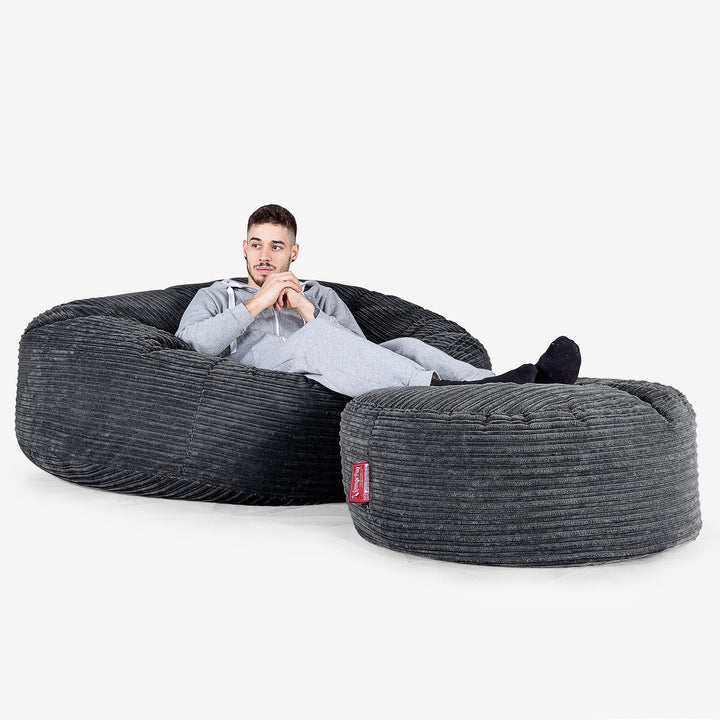 Saccosekk Sofa 'Mega-Mammut' - Kordfløyel Svart 02