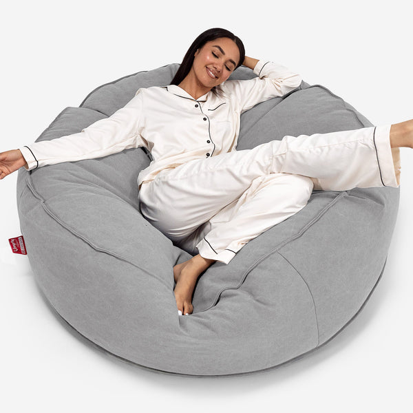 Saccosekk Sofa 'Mega-Mammut' - Steinvasket Denim Tinn 01