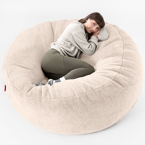 Saccosekk Sofa 'Mega-Mammut' - Teddy-fuskepels Krem 01