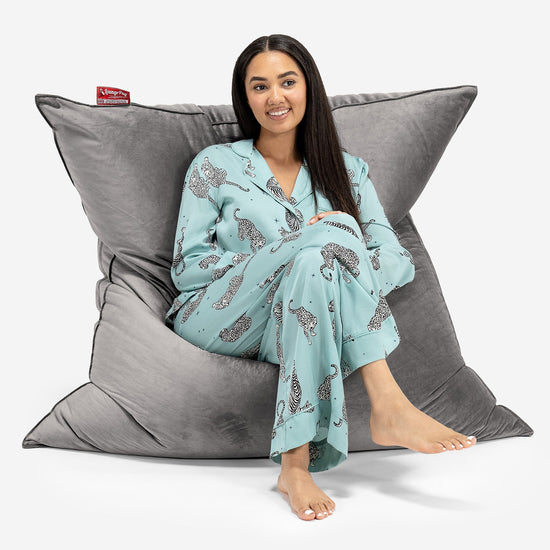 Saccosekk XXL - Fløyel Sølv 02