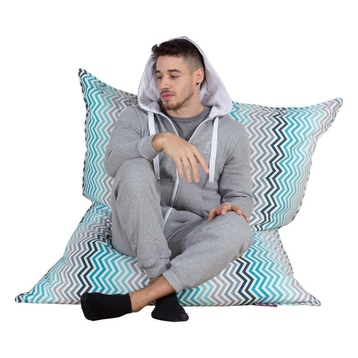 Saccosekk XXL - Geo Trykk Chevron Turkis 01