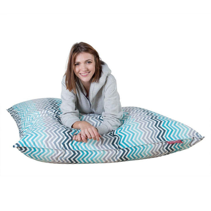 Saccosekk XXL - Geo Trykk Chevron Turkis 03