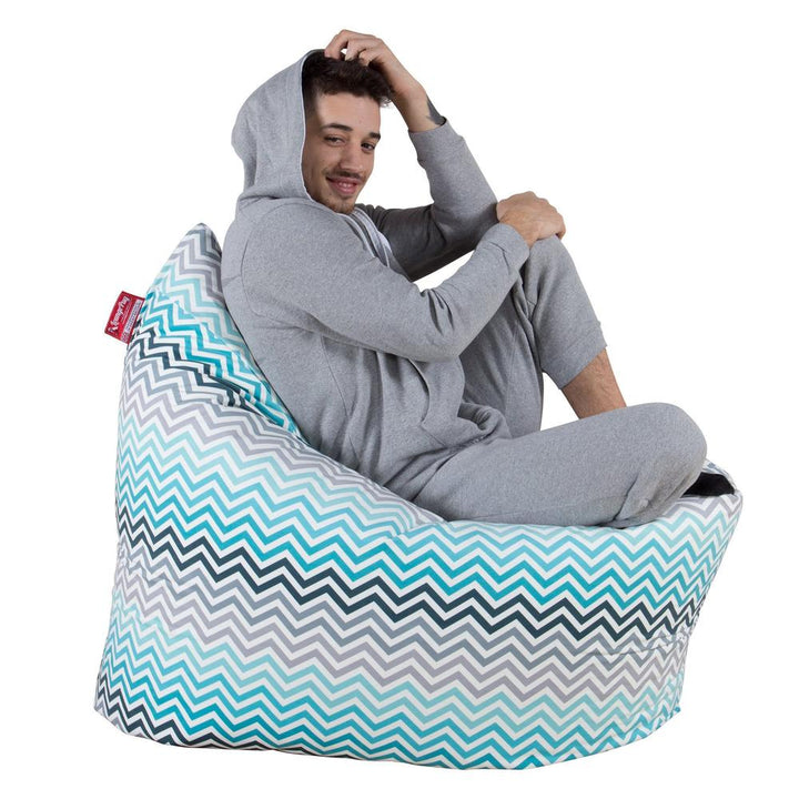Saccosekk XXL - Geo Trykk Chevron Turkis 04