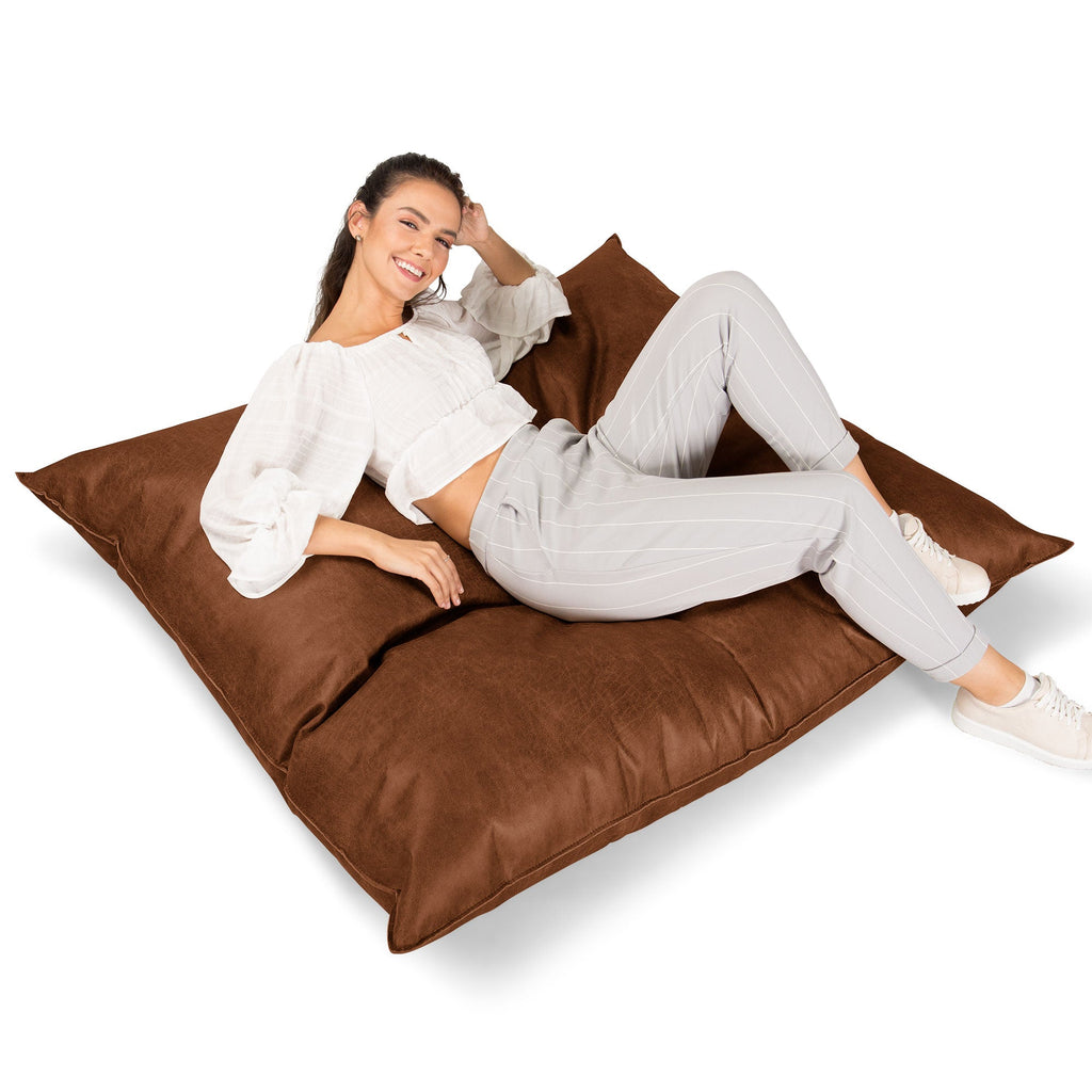 Saccosekk XXL - Vintage Skinn Britisk Brun 03