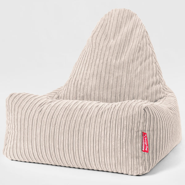 Scandi Lounge Saccosekk-stol - Klassisk Cord Elfenben 01