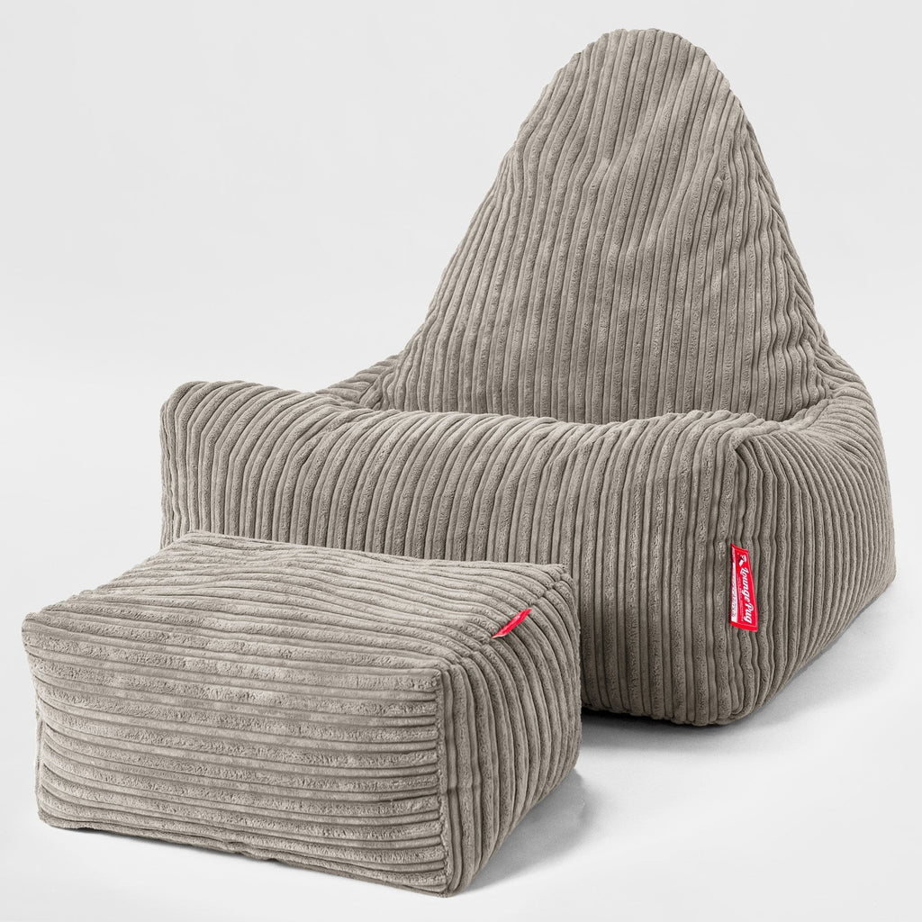 Scandi Lounge Saccosekk-stol - Klassisk Cord Mink 02