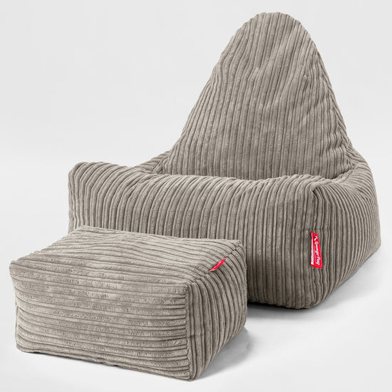 Scandi Lounge Saccosekk-stol - Kordfløyel Mink 02