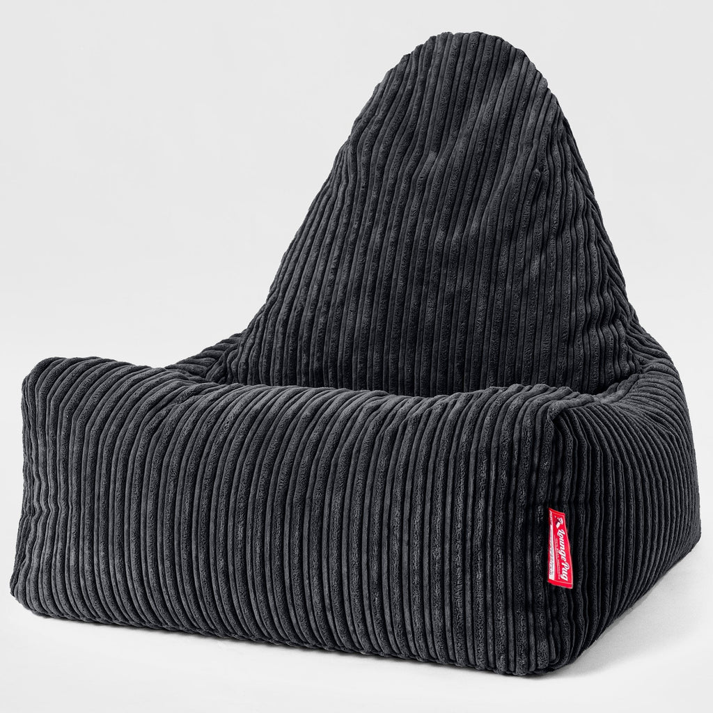 Scandi Lounge Saccosekk-stol - Klassisk Cord Svart 01