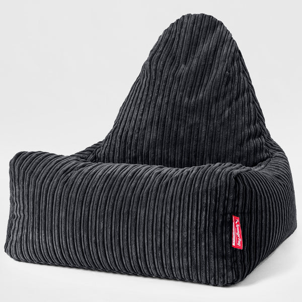 Scandi Lounge Saccosekk-stol - Klassisk Cord Svart 01