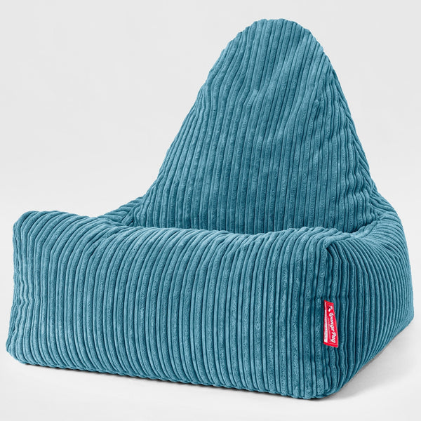 Scandi Lounge Saccosekk-stol - Klassisk Cord Turkis 01