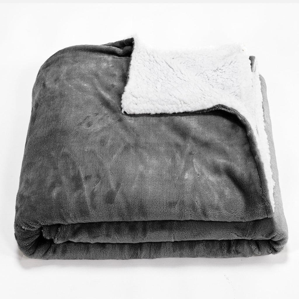 Sherpa-teppe - Fleece Grå 01