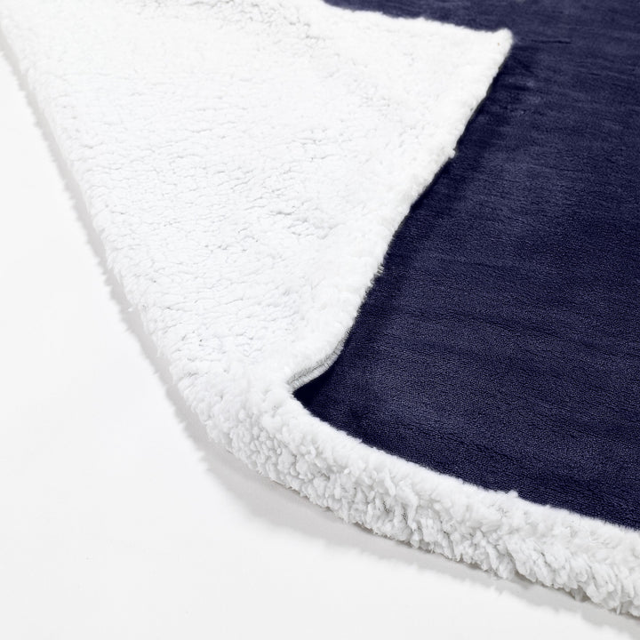 Sherpa-teppe - Fleece Mørkeblå 02