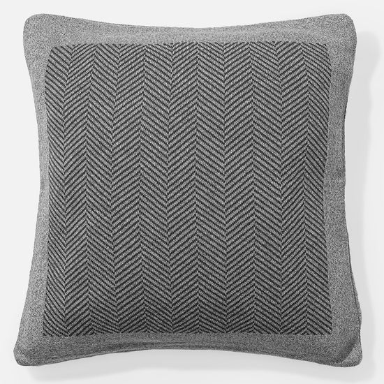 Putetrekk 47 x 47cm - 100% Bomull Sildebensmønster Grå 01