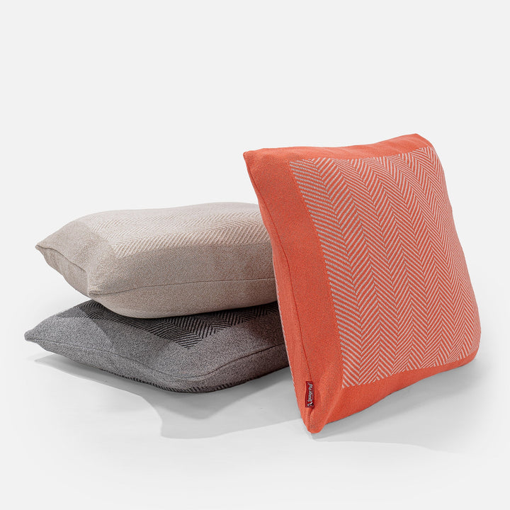 Putetrekk 47 x 47cm - 100% Bomull Sildebensmønster Stein 03