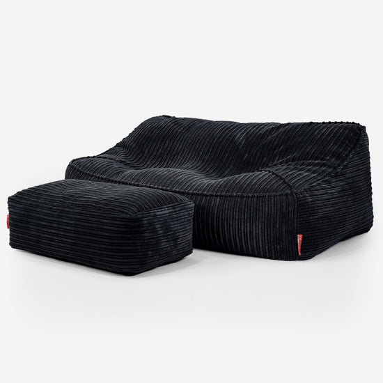 Sloucher Sakkosekk Sofa - Kordfløyel Svart 02