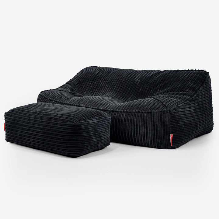 Sloucher Sakkosekk Sofa - Kordfløyel Svart 02