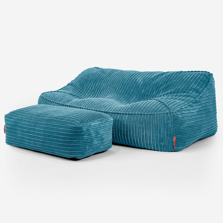 Sloucher Sakkosekk Sofa - Kordfløyel Turkis 02