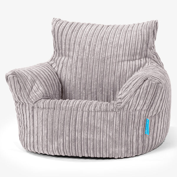 Småbarnestol Saccosekk 1-3 år - Klassisk Cord Aluminium Sølv 01