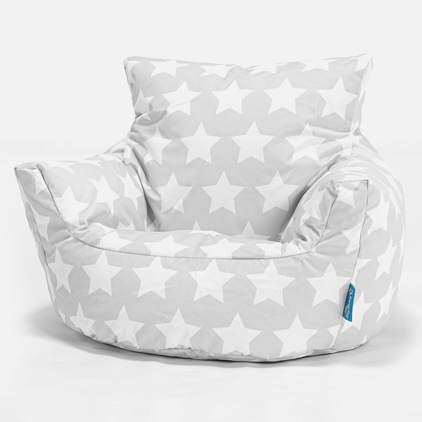 Småbarnestol Saccosekk 1-3 år - Trykk Grå Stjerne Fabric Close-up Image