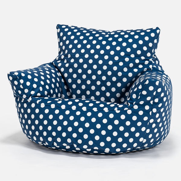Småbarnestol Saccosekk 1-3 år - Trykk Prikker Blå Fabric Close-up Image