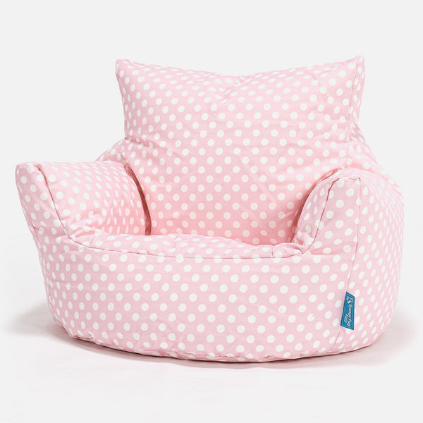 Småbarnestol Saccosekk 1-3 år - Trykk Prikker Rosa Fabric Close-up Image