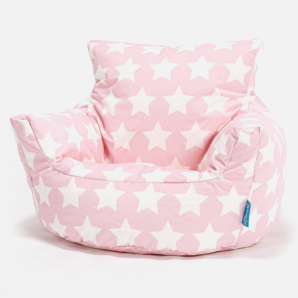 Småbarnestol Saccosekk 1-3 år - Trykk Rosa Stjerne Fabric Close-up Image
