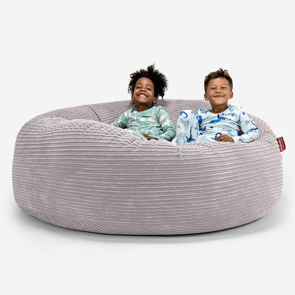 Stor Familie Størrelse Saccosekk Barn 2-14 år - Klassisk Cord Aluminium Sølv 01