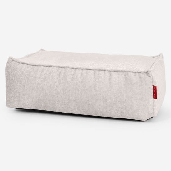 Stor Fotskammel - Chenille Krem 01