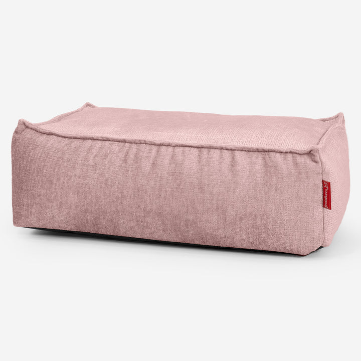 Stor Fotskammel - Chenille Rosa 01