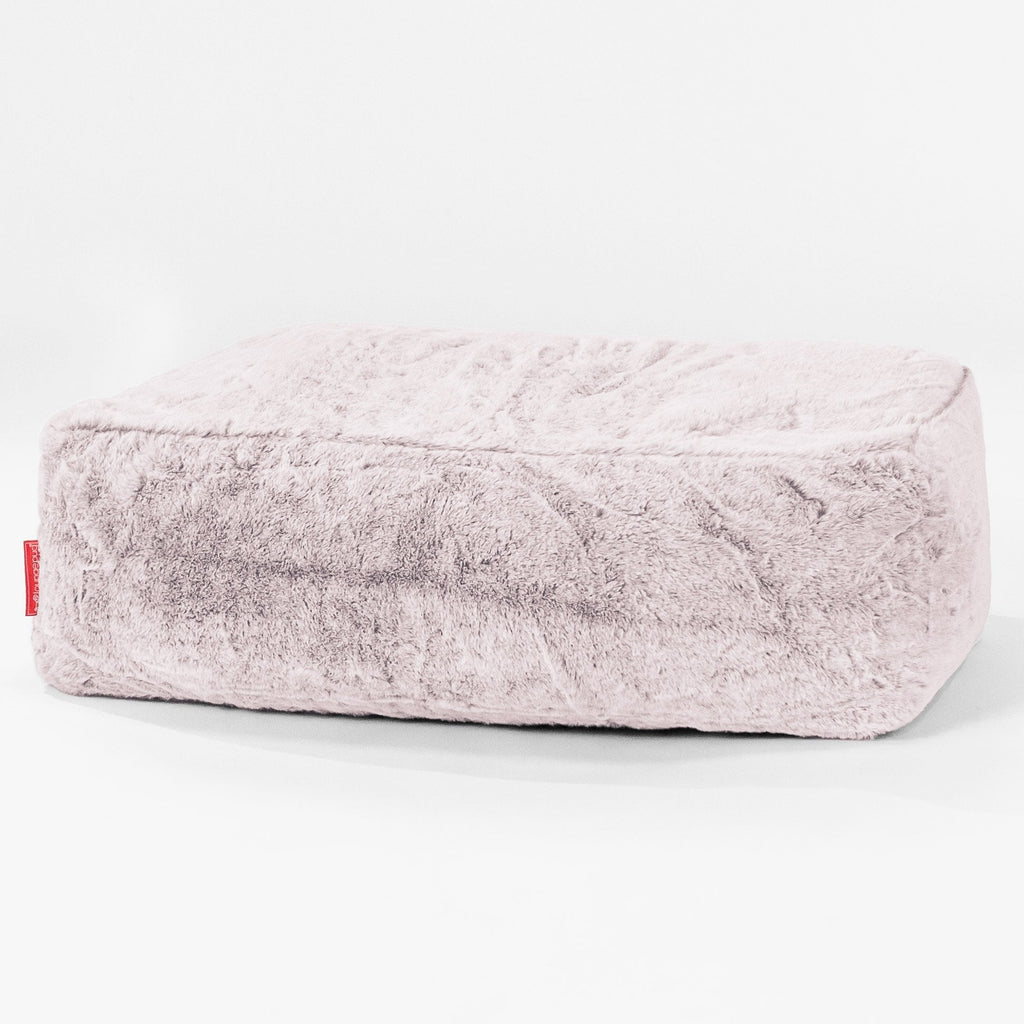 Stor Fotskammel - Kanin-fuskepels Støvete Rosa 01