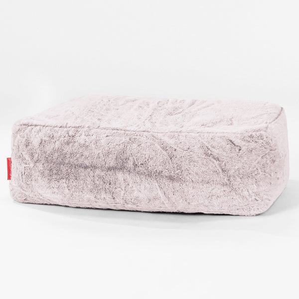 Stor Fotskammel - Kanin-fuskepels Støvete Rosa 01