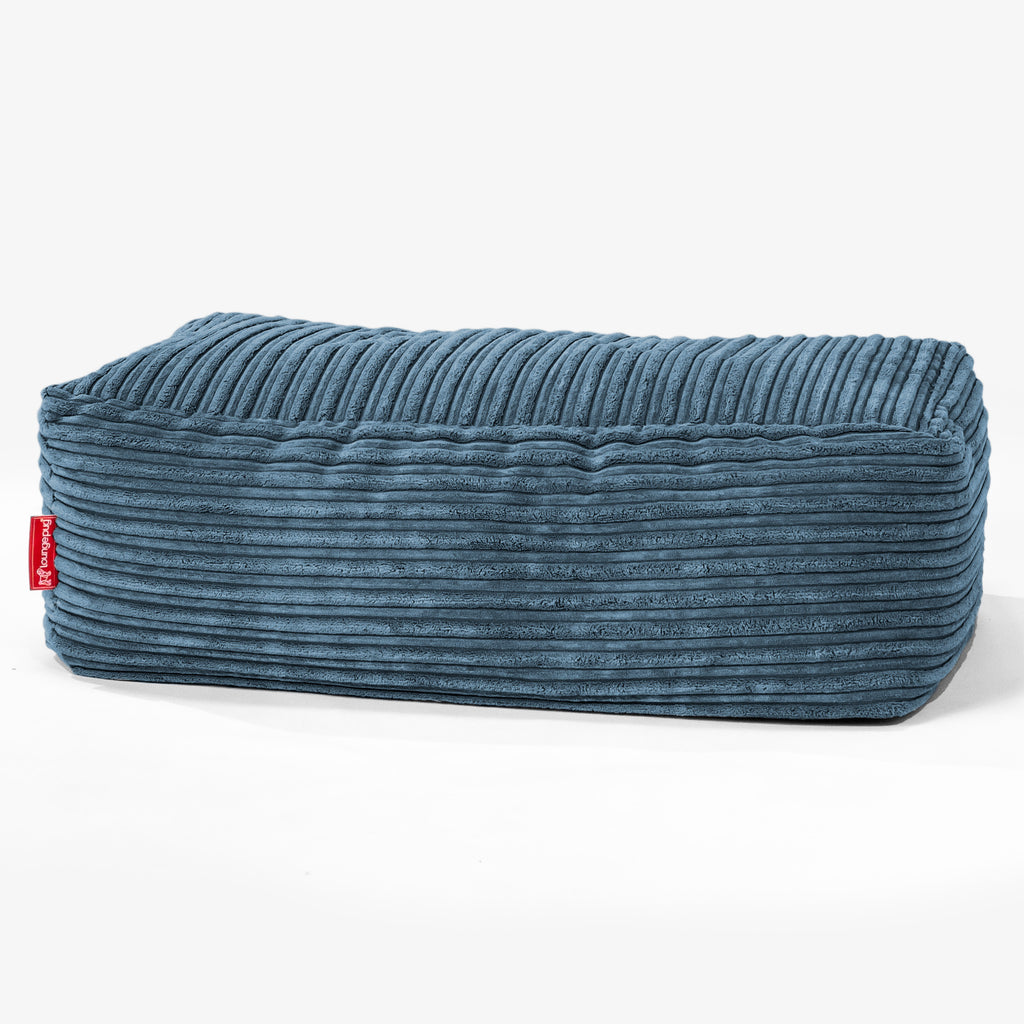 Stor Fotskammel - Klassisk Cord Marineblå 01