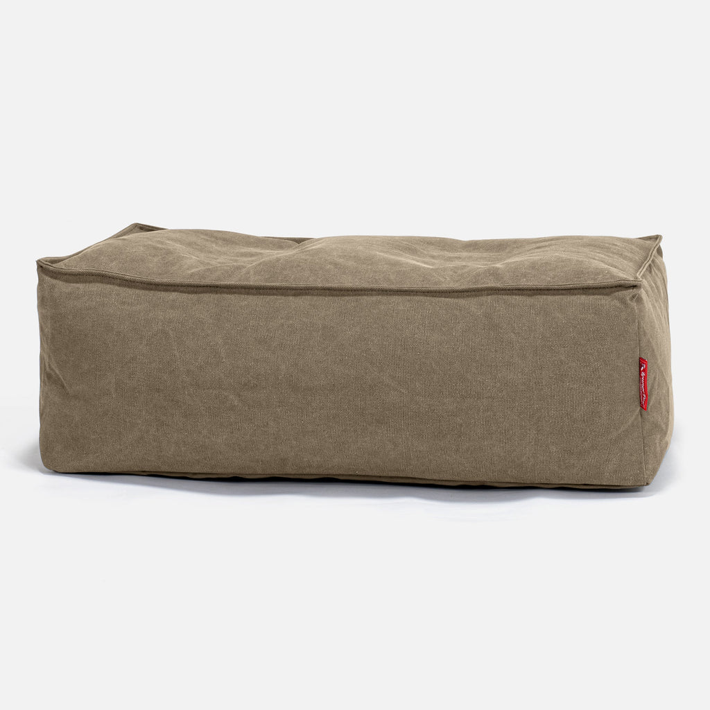 Stor Fotskammel - Steinvasket Denim Khaki 01