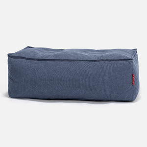 Stor Fotskammel - Steinvasket Denim Marineblå