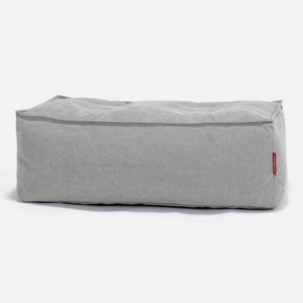 Stor Fotskammel - Steinvasket Denim Tinn 01